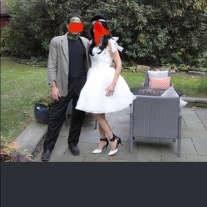 Bride of Frankenstein customized Medium dress and wig.